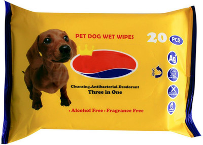 

Sage Square Portable Hygienic Multipurpose Pet Wipes for Cleaning Paws, Face, Eyes, Ears and Stain Remover for Dog / Puppy / Cat / Kitten (20 Wipes) Pet Ear Eye Wipes(Pack of 20)
