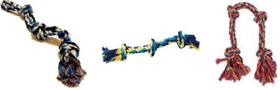 

Foodie Puppies Pets Dog Toy for Aggressive Chewers - Large Dogs - Sturdy TUG Rope - Thick Chew Knots - Extra Durable - Nearly Indestructible - Heavy Duty - Washable (Color May Vary) Cotton Chew Toy For Dog