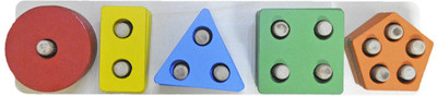 

Babysid Collections Wooden Puzzle Colors Shapes and Count - Size : 30 x 7 x 5 cm(21 Pieces)