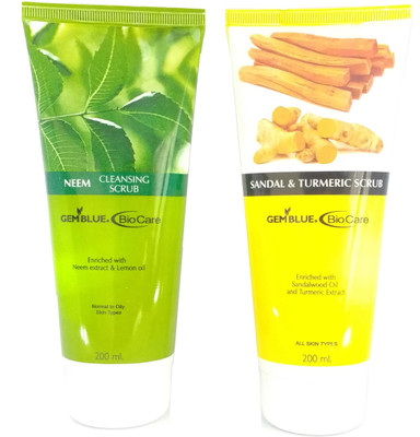 

Biocare Neem Cleansing Scrub and Sandal & Turmeric Scrub, 200ml. Each Scrub(400 ml)