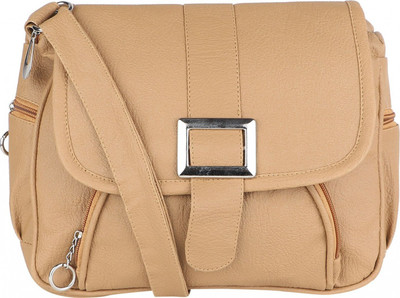 

Divu Collections Women Casual Beige PU Sling Bag