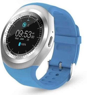 

Piqancy Y1 Bluetooth Smartwatch With Sim & Tf Card Support Touch Screen Multilanguage Suitable with all Android blue Smartwatch(Blue Strap M)