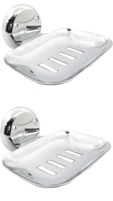 

DECZO Set of 2 Budget Friendly Soap Holder with Straight Slice(Silver)
