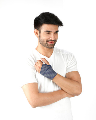 

LIFESHIELD : Wrist and Thumb Support (Free Size, NAVY - GREY), Blue