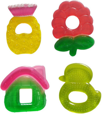 

HSR MOD-HSRTEETH-COMBO01 Baby Multicolor Silicone Teether - Set of 4 Teether(Multicolor)