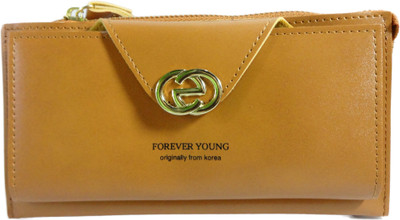 

SB Women Khaki Artificial Leather Wallet(8 Card Slots), Tan