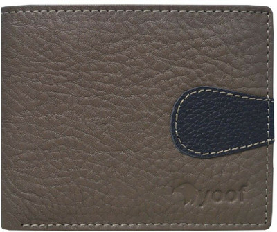 

yoof Men Grey Genuine Leather Wallet(7 Card Slots), Grey & blue