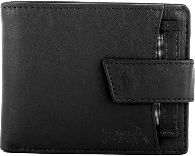 

JusTrack Men Black Genuine Leather Wallet(10 Card Slots)