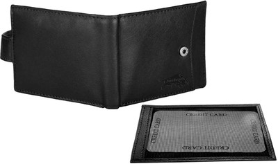 

Justrack Men Black Genuine Leather Wallet(8 Card Slots)