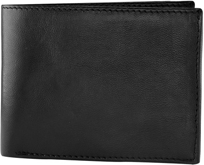 

Avyagra Men Black Genuine Leather Wallet(10 Card Slots)