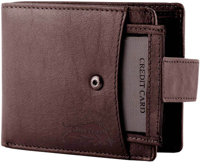 

Justrack Men Brown Genuine Leather Wallet(8 Card Slots)
