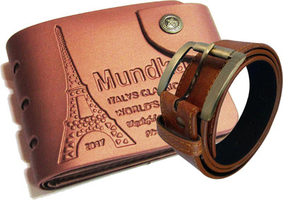 

Peacock Mundkar Wallet, Belt Combo(Tan)