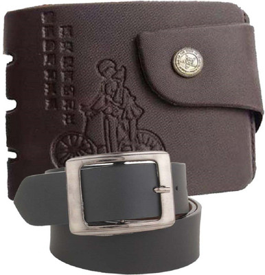 

Peacock Mundkar Wallet, Belt Combo(Black)