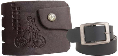 

Peacock Mundkar Wallet, Belt Combo(Black)