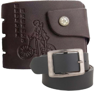 

Peacock Mundkar Wallet, Belt Combo(Black)