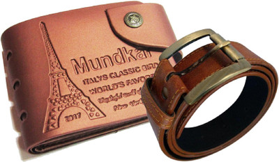 

Peacock Mundkar Wallet, Belt Combo(Tan)