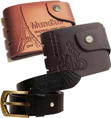 

PEACOCK MUNDKAR Wallet, Belt Combo(Tan, Black)