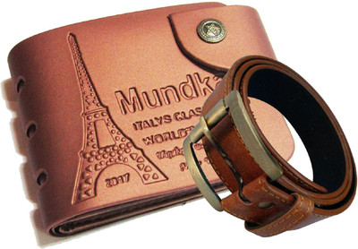 

Peacock Mundkar Wallet, Belt Combo(Tan)