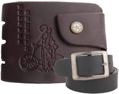 

Peacock Mundkar Wallet, Belt Combo(Black)