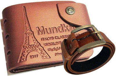 

Peacock Mundkar Wallet, Belt Combo(Tan)