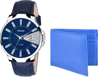 

Mikado Analog Watch, Wallet Combo(Blue)