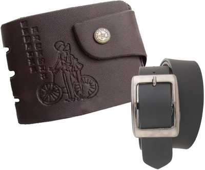 

Peacock Mundkar Wallet, Belt Combo(Black)