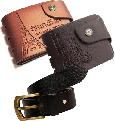 

PEACOCK MUNDKAR Wallet, Belt Combo(Tan, Black)