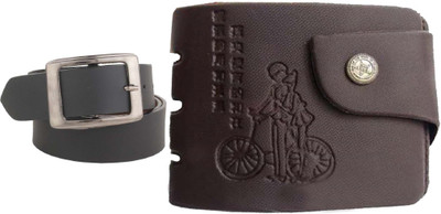

Peacock Mundkar Wallet, Belt Combo(Black)