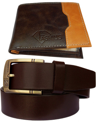 

Fashius Belt, Wallet Combo(Brown)