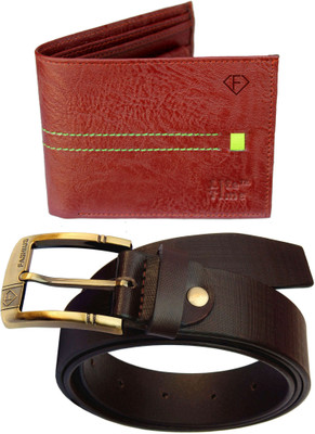 

Fashius Belt, Wallet Combo(Brown)