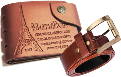 

peacock mundkar Wallet, Belt Combo(Tan)