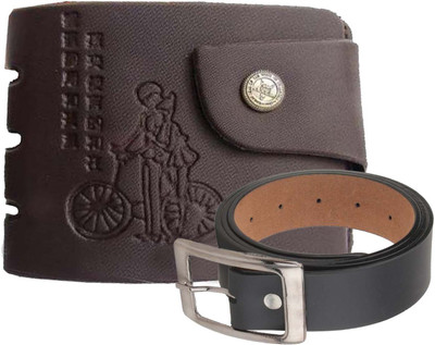 

Peacock Mundkar Wallet, Belt Combo(Black, Brown)