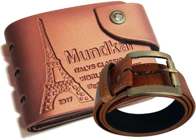 

Peacock Mundkar Wallet, Belt Combo(Tan)