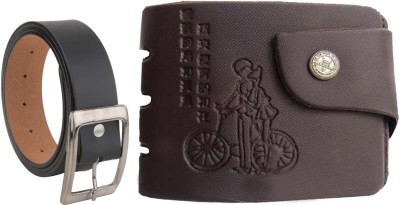 

Peacock Mundkar Wallet, Belt Combo(Black)