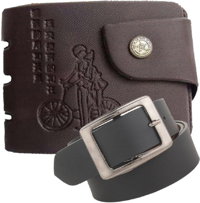 

Peacock Mundkar Wallet, Belt Combo(Black)