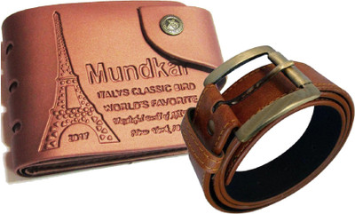 

Peacock Mundkar Wallet, Belt Combo(Tan)