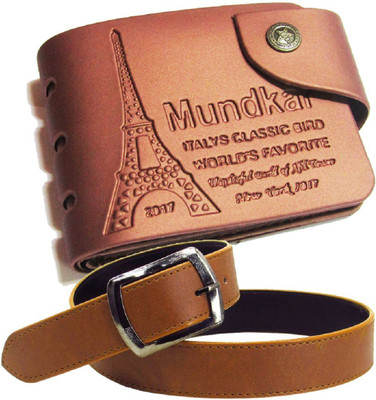 

Peacock Mundkar Wallet, Belt Combo(Tan)