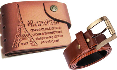 

peacock mundkar Wallet, Belt Combo(Tan)