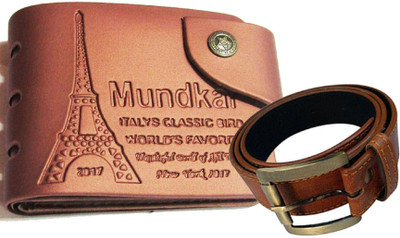 

Peacock Mundkar Wallet, Belt Combo(Tan)