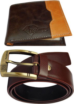 

Fashius Belt, Wallet Combo(Brown)