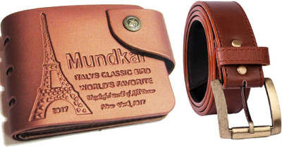 

peacock mundkar Wallet, Belt Combo(Tan)