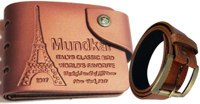 

Peacock Mundkar Wallet, Belt Combo(Tan)