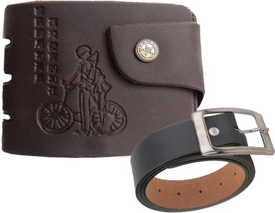 

Peacock Mundkar Wallet, Belt Combo(Black)