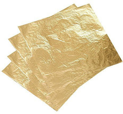 

Qable Powerz 100 Count Imitation Gold Leaf, Double-Sided Gold Foil Leaf Paper, Schlag Leaf, Faux Gold Leaf Sheets For Diy Arts, Gilding Craft