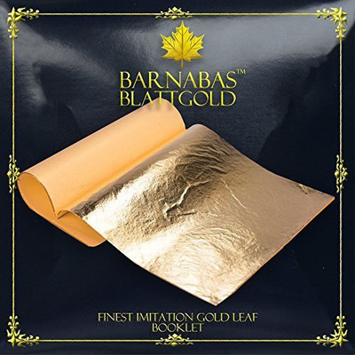 

Generic Imitation Gold Leaf Sheets - by Barnabas Blattgold - 100 Sheets - 5.5 inches Booklet - Loose Leaf