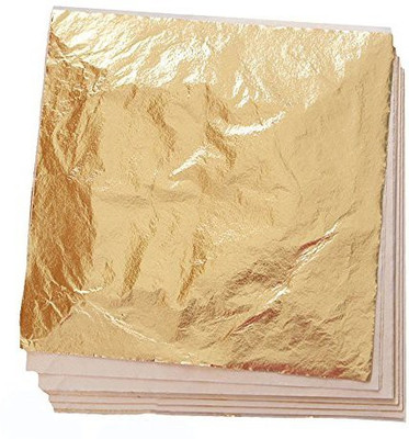 

Generic 100 Sheets Imitation Gold Leaf for Art, Crafts Decoration, Gilding Crafting, Frames, 5.5 by 5.5 Inches