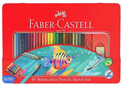 

Faber-Castell 48 Water Color Pencils Sketch Set In Metal Tin (48 Colors)