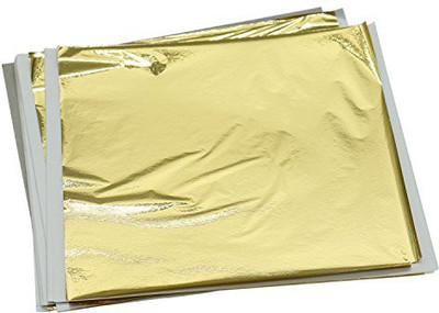 

Generic HUELE 100 Sheets Imitation Gold Leaf for Art, Gilding Crafts, Decoration DIY (5.55.5 Inch)