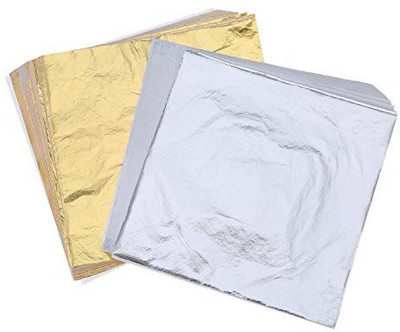 

Generic Shappy 200 Sheets Imitation Gold Leaf and Silver Leaf for Arts, Gilding Crafting, Decoration, 5.5 by 5.5 Inches