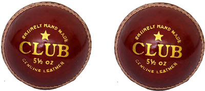 

QUINERGYS ™ Pack of 2 Club Red Leather Sports Cricket Ball Ideal for Men's Hand Stitched Two Cut Pieces Suitable for Club Matches,Practice Cricket Leather Ball(Pack of 2, Red)